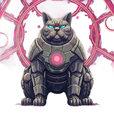 Geometric low-poly Guardian cat NFT - Rare rarity