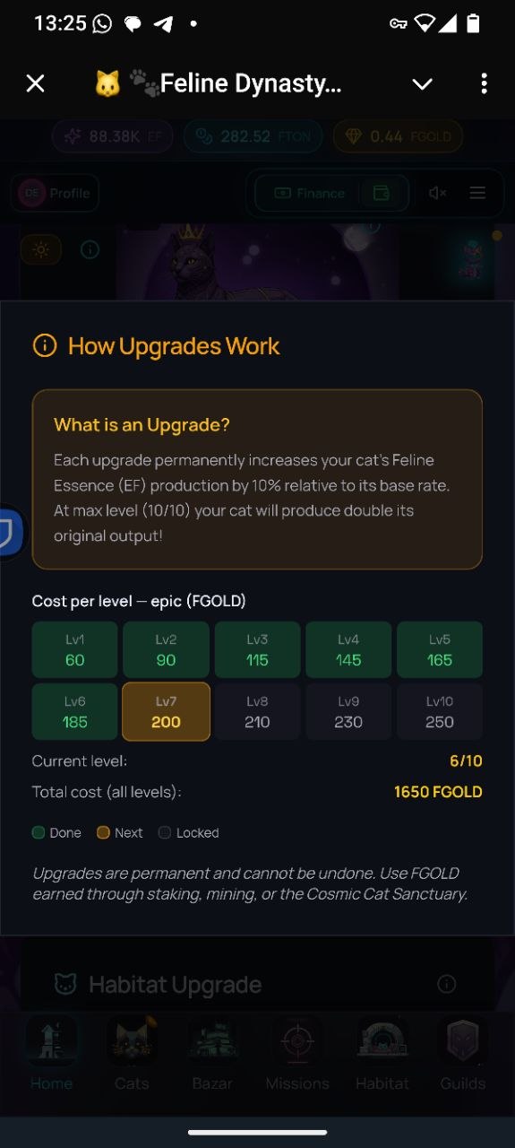 Cat Upgrades - Permanent Production Boost
